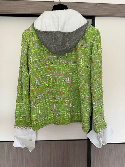 Chanel 25C green hooded jacket