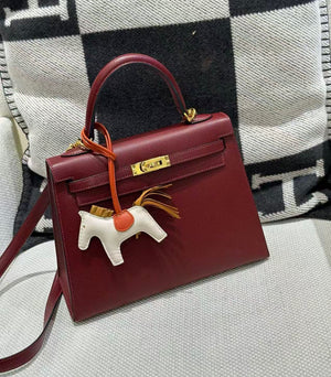Hermes Kelly 25 Bordeaux Epsom gold hardware