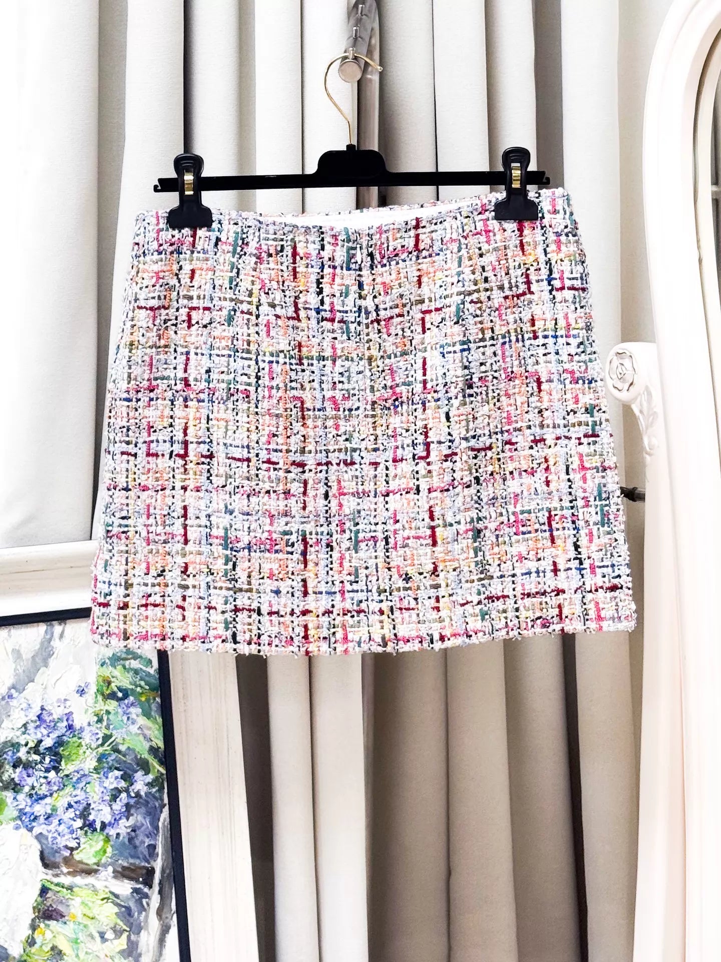 Chanel 26P pink multicoloured jacket and skirt