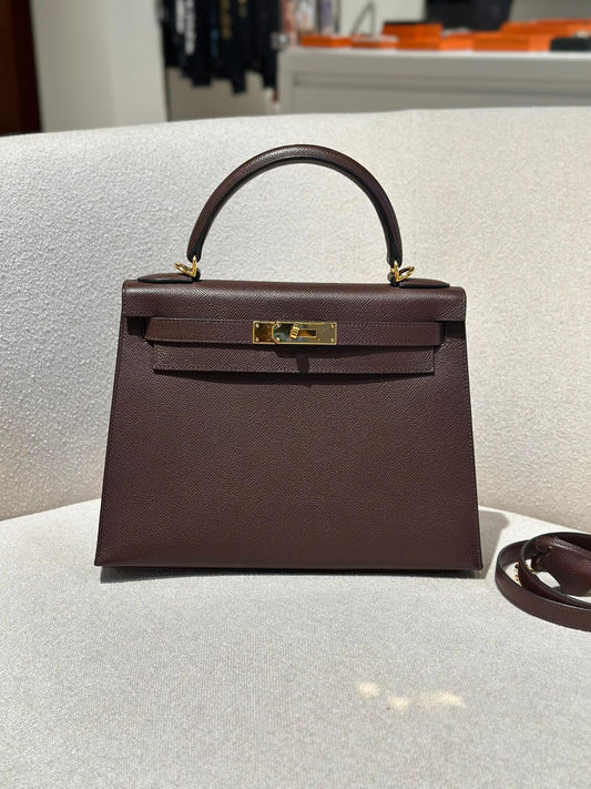 Hermes Kelly 28 Rouge Sellier Epsom Palladium hardware