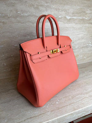 Hermes Birkin 25 Flamingo Epsom Gold hardware
