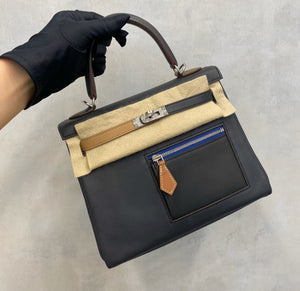 Hermes Kelly 25 colormatic blue nuit Palladium