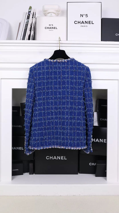 Chanel 23C blue tweed jacket