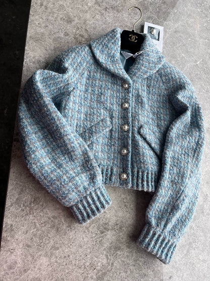 Chanel 22B blue tweed jacket