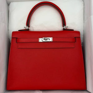 Hermes Kelly 25 Rouge de Coeur Madame Palladium hardware