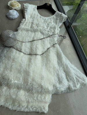 Chanel 26W Heavy-Duty White Dress
