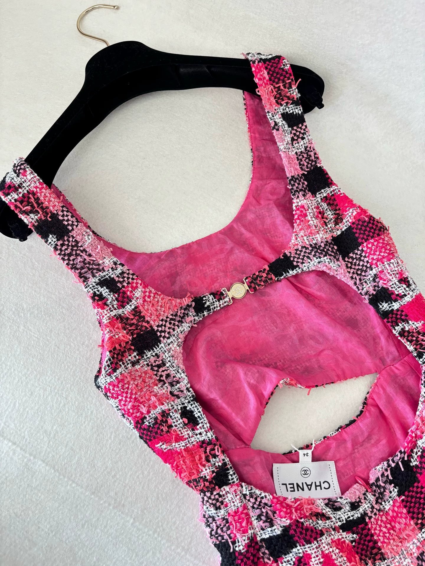 Chanel 22M Pink Check Dress