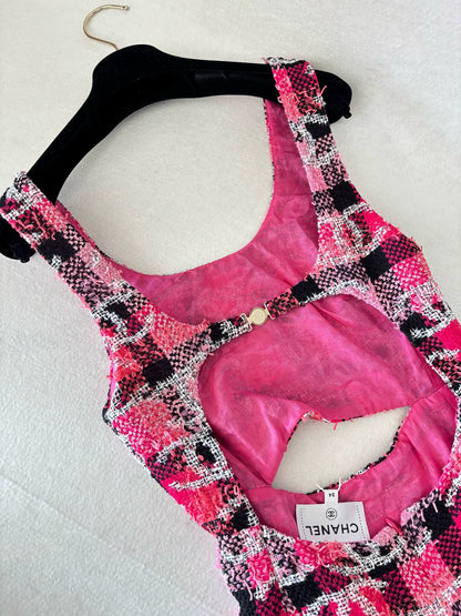 Chanel 22M Pink Check Dress