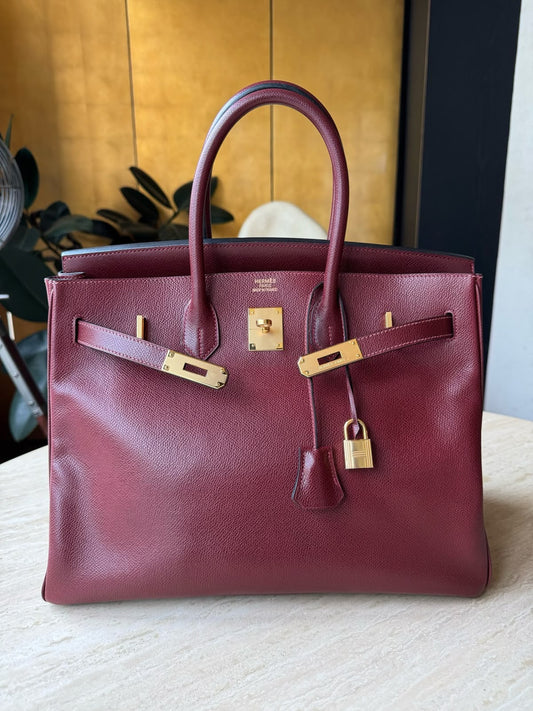 Hermes Birkin 35 Rouge H Epsom gold hardware