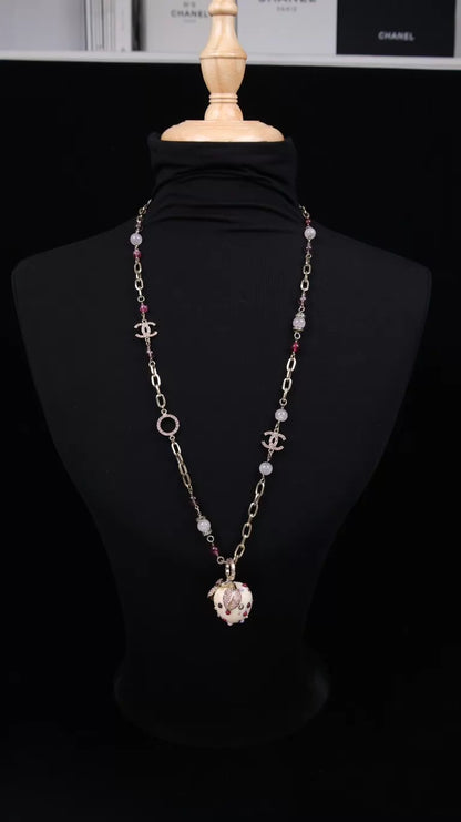 Chanel 06 Apple Diamond Pendant Long Necklace