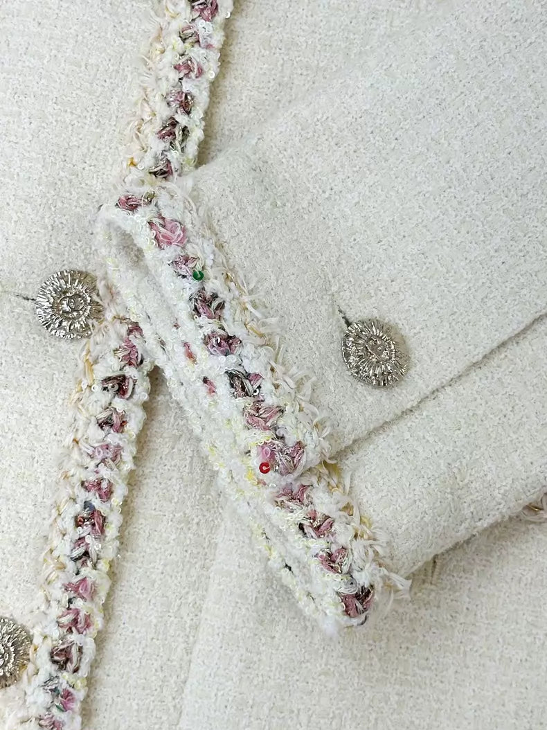 Chanel 26c creamy yellow tweed jacket