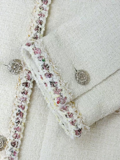 Chanel 26c creamy yellow tweed jacket