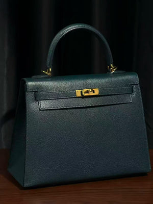 Hermes Kelly 25 Vert Cypres Chevre Gold hardware