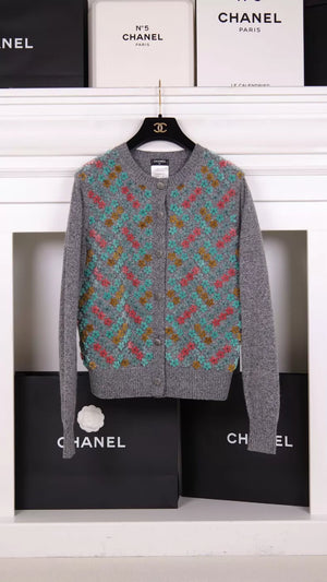 Chanel 16 Grey Cashmere Cardigan