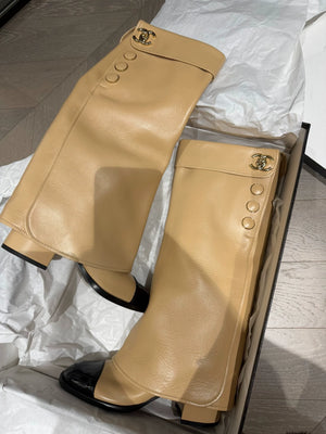 Chanel 24k beige and black shoes