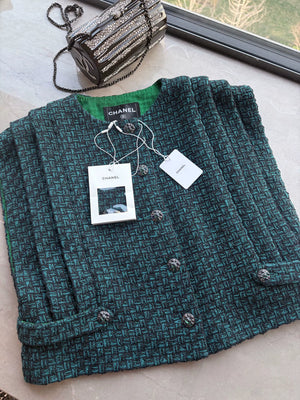 Chanel 24A Tweed green Vest