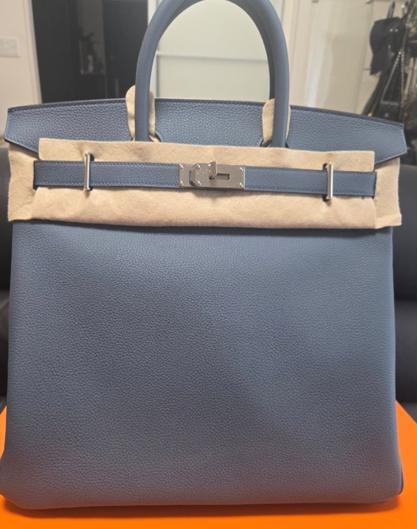 Hermes HAC 40 Bleu Tempete Togo Palladium hardware