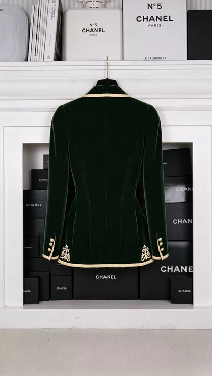 Chanel 91 Green Velvet Jacket