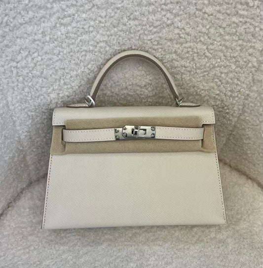 Hermes Mini Kelly 20 HSS nata interior blue sapphire epsom palladium hardware