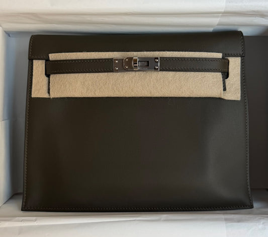 Hermes Kelly Danse Vert Loden Swift Palladium hardware