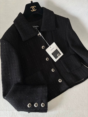 Chanel 25K Black Sequined Jacket