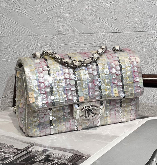 Chanel Classic Flap Mini limited edition Sequin Palladium hardware