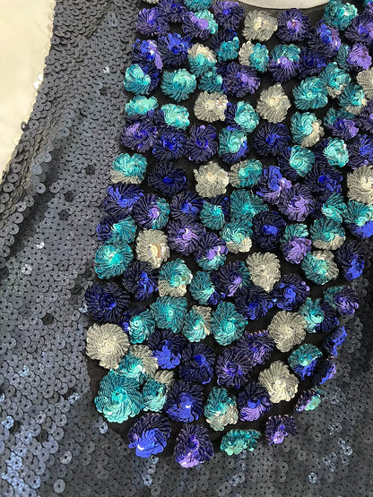 Chanel 23C bleu sequined vest