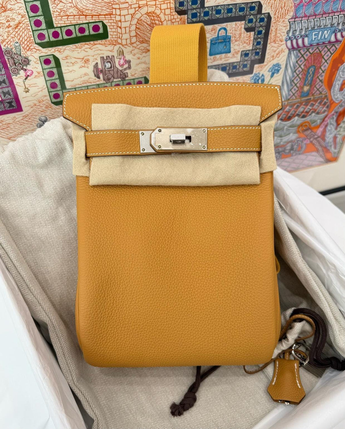 Hermes HAC A Dos PM Sable Togo Palladium hardware