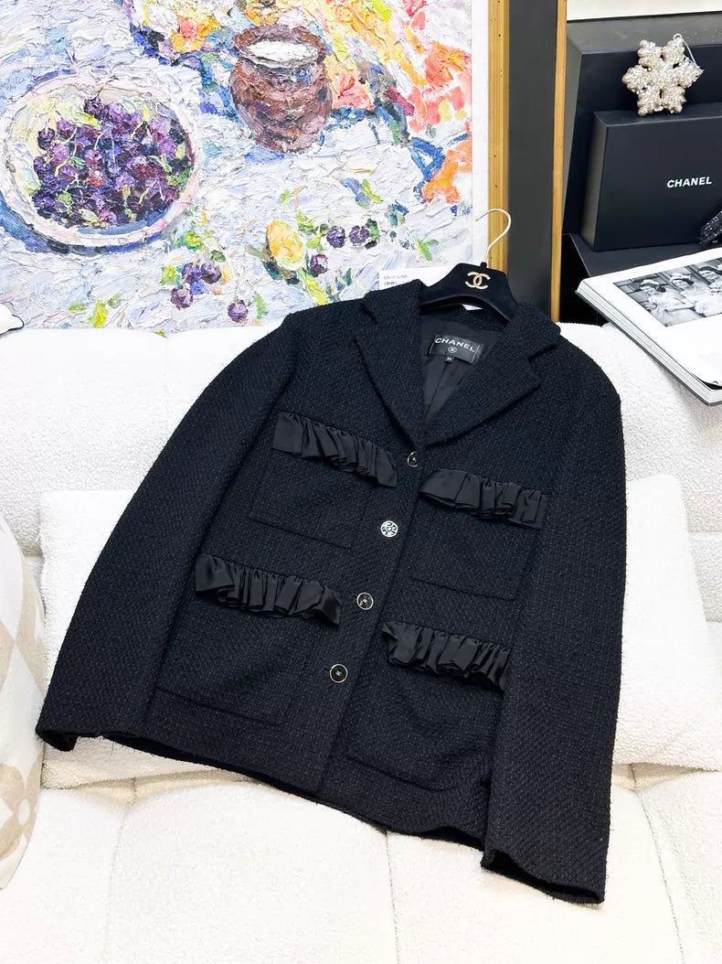 Chanel 26P black tweed jacket