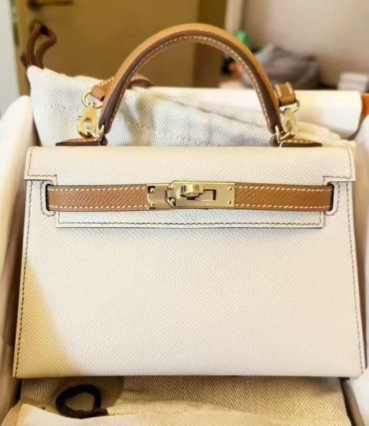 Hermes Mini Kelly 20 HSS Craie / Gold Permabrass hardware