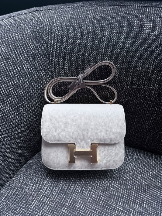 Hermes Constance 18 Craie Epsom gold hardware