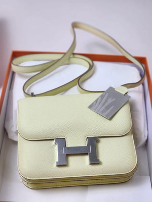 Hermes Constance 18 Jaune Milton Epsom palladium hardware