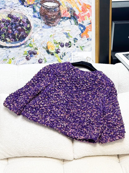Chanel 22P purple cardigan