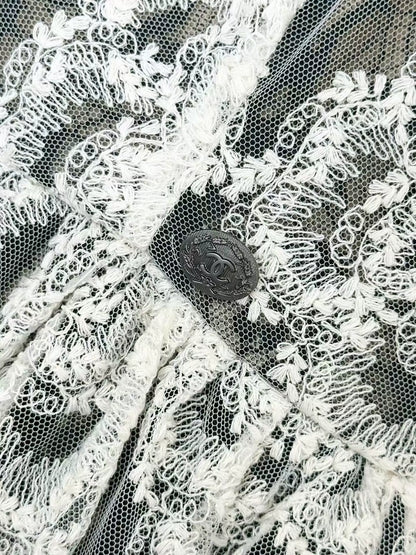 Chanel 10S black and white tulle dress