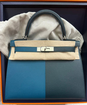 Hermes Kelly 28 Casque Vert Cypress/ Vert Bosphore/ Gold Epsom Palladium hardware