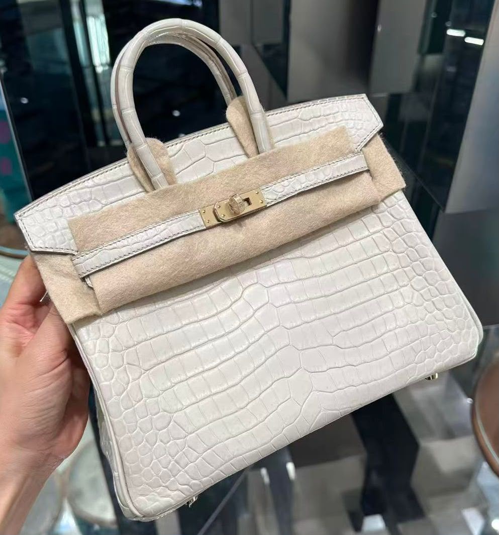 Hermes Birkin 25 Beton Matte Alligator Permabrass hardware