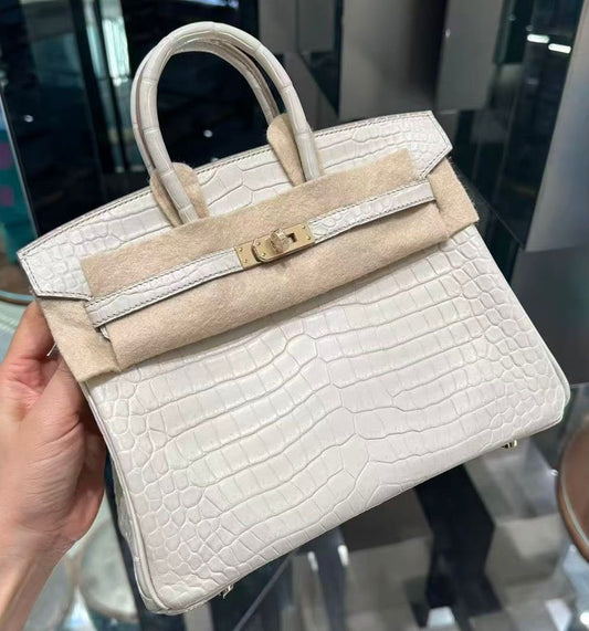 Hermes Birkin 25 Beton Matte Alligator Permabrass hardware