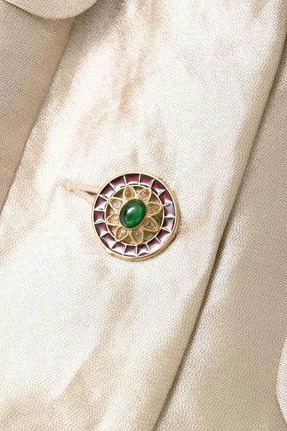 Chanel 12 Champagne Gold Glass Button Jacket