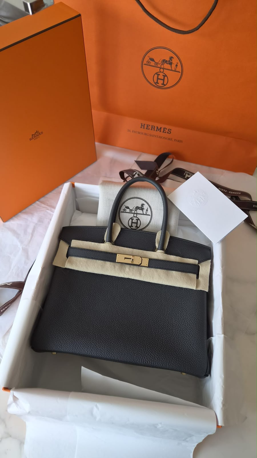 Hermes Birkin 30 Plomb Togo Permsbrass hardware