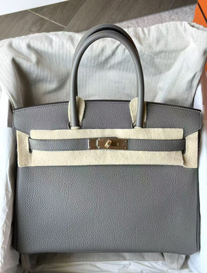 Hermes Birkin 30 Gris Meyer Togo Permabrass hardware