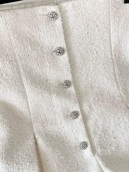 Chanel 26C White Tweed skirt