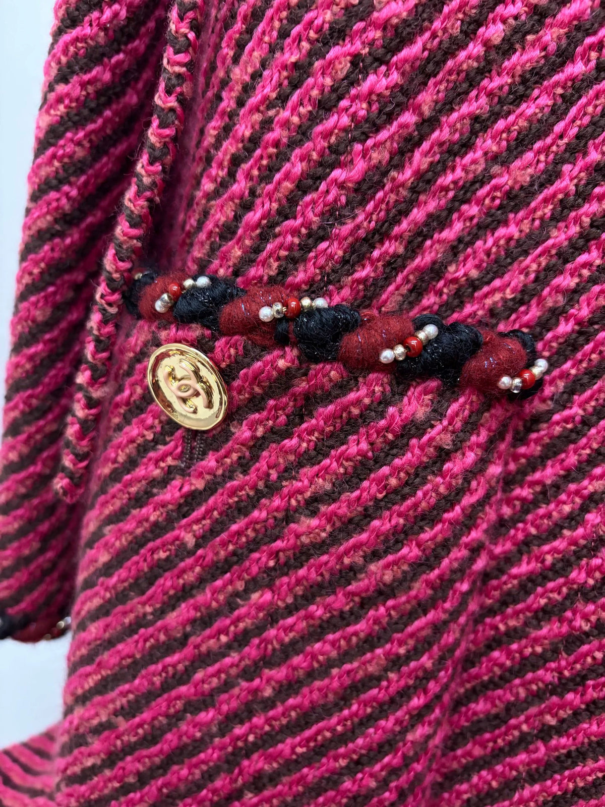Chanel 23A fuchsia tweed coat