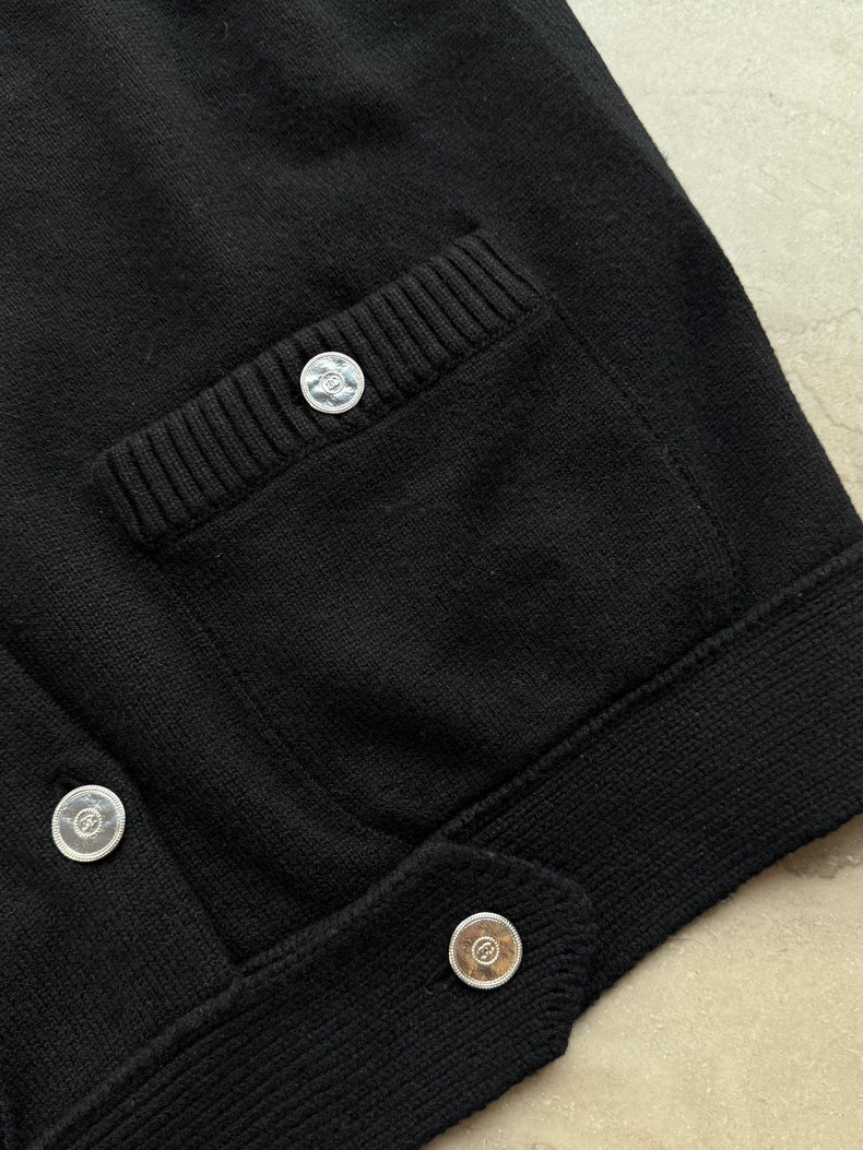 Chanel 25P Black Knit Cardigan