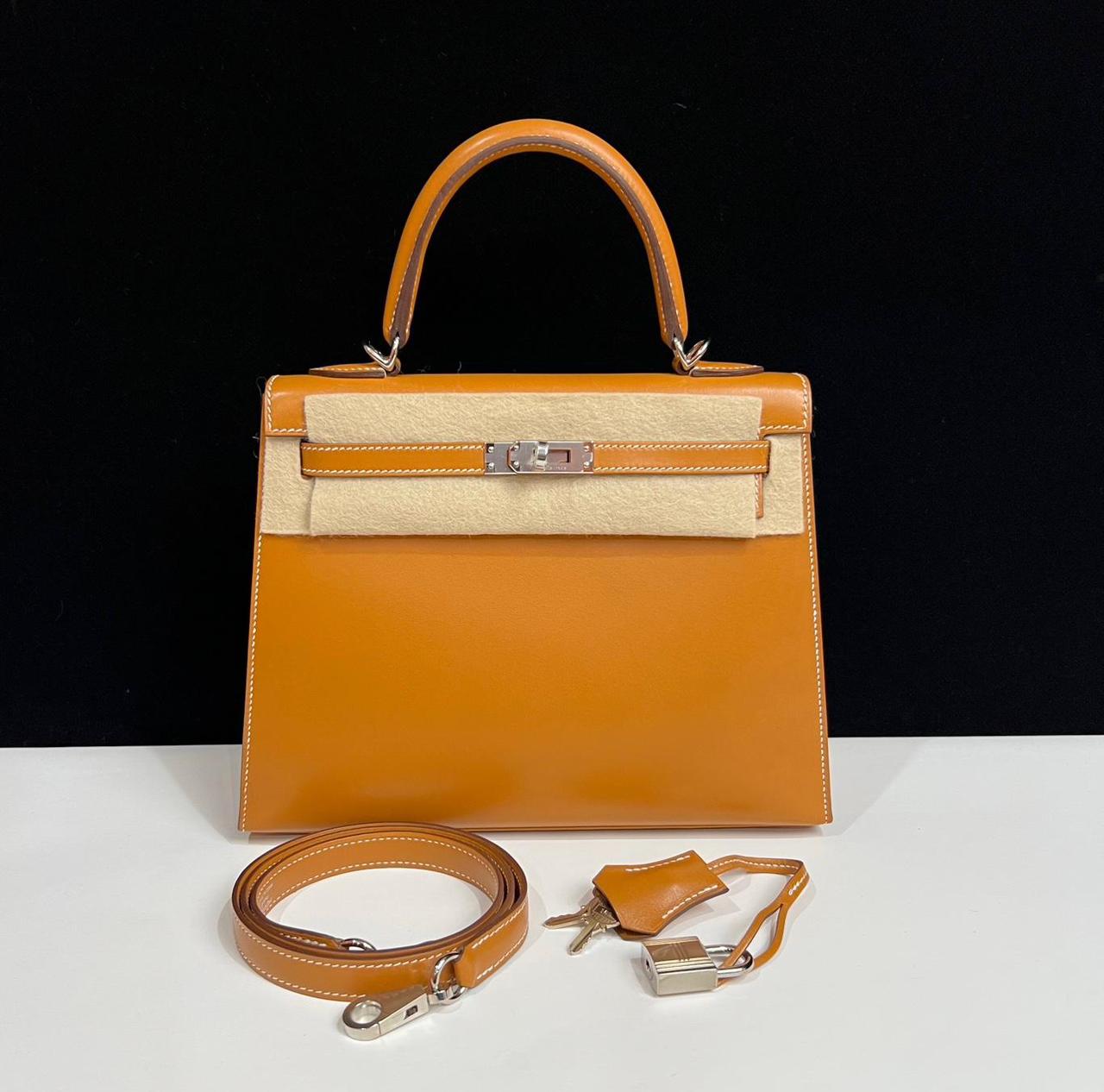 Hermes Kelly 25 Sable Butler Palladium hardware