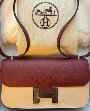 Hermes Constance Elan Rouge H Epsom Palladium hardware
