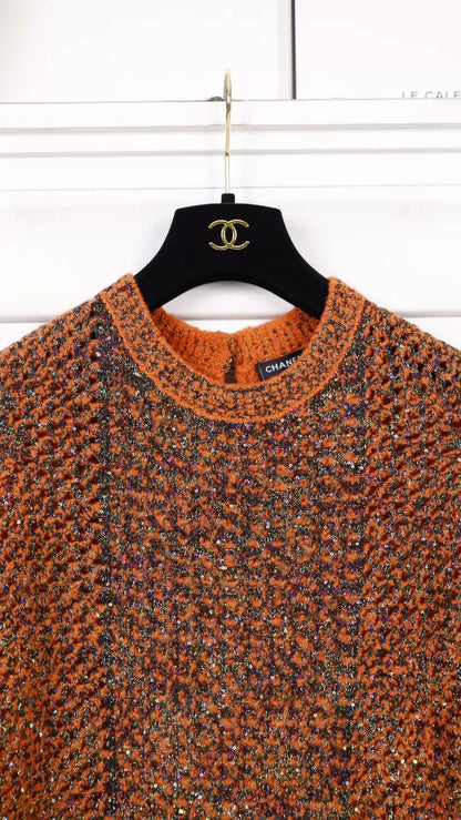 Chanel 24K Black and Orange Jacket and Dress Set