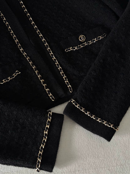 Chanel 23B Black Cardigan