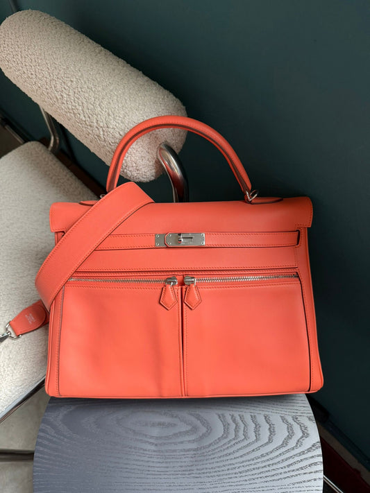 Hermes Kelly Lakis 35 in Mangue Swift Palladium hardware