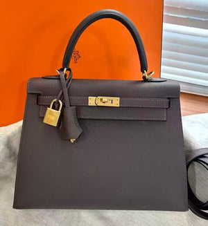 Hermes Kelly 25 ebene epsom gold hardware
