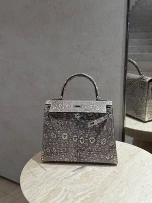 Hermes Kelly 28 Ombre Lizard Palladium hardware